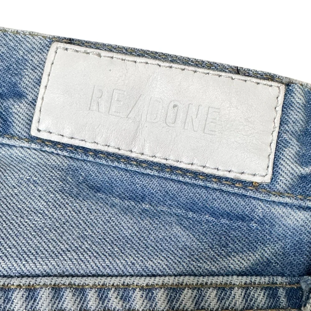 Re/Done 90’s High Rise Loose Distressed Light Wash Button Fly Jeans 24 (27x31)